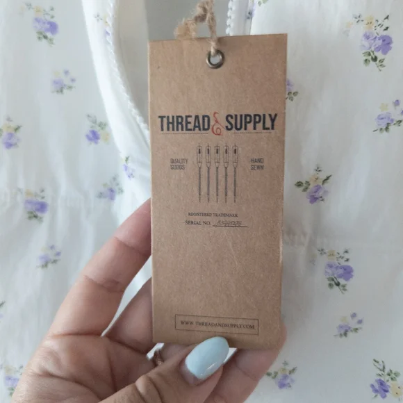 Thread & Supply White Floral Quilted Puffer Vest Purple/Cream - Medium - Picture 8 of 10